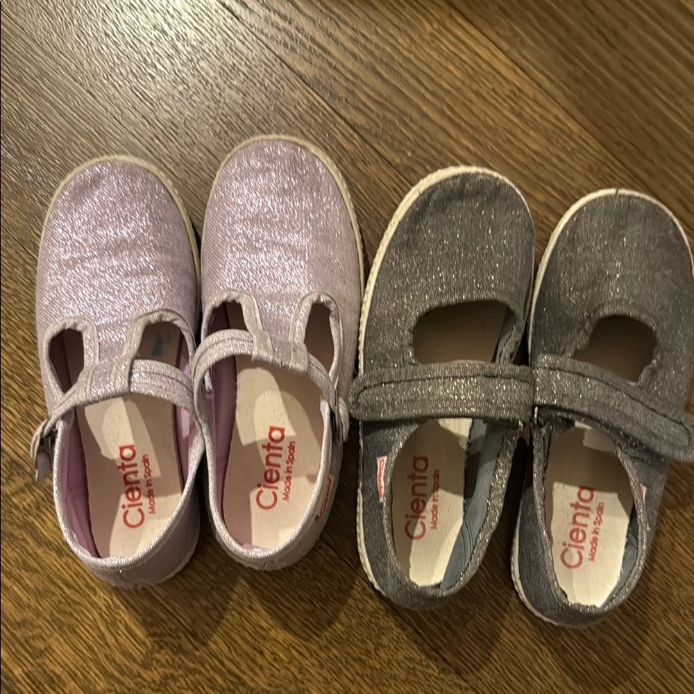 Cienta Pink and Gray Dress Shoes Mary Jane Style